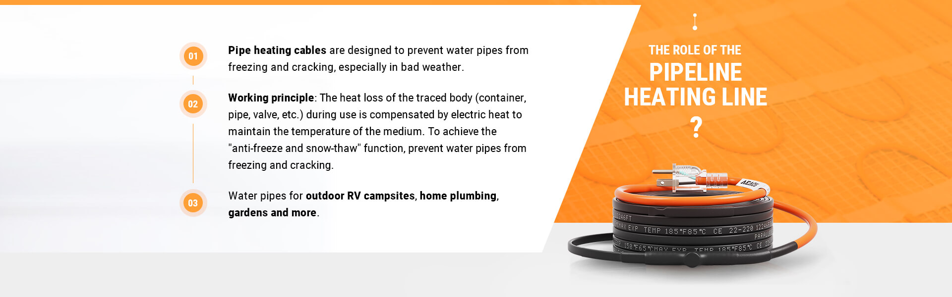 VEVOR Self-Regulating Pipe Heating Cable, 80-feet 5W/ft Heat Tape for Pipes  Freeze Protection, Protects PVC Hose, Metal and Plastic Pipe from Freezing,  120V